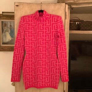 Pierre Balmain Pink Geometric Mini Dress